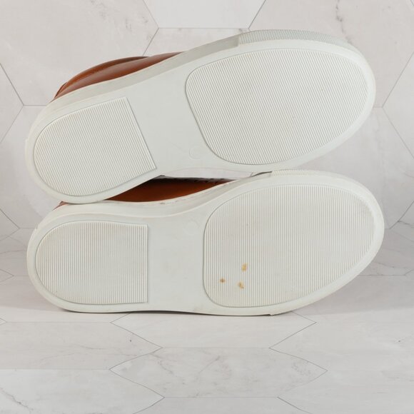 Vince Camuto Cowon Cognac Cow Analine Brown Leather Court Sneaker Boys 11.5 - Picture 8 of 12